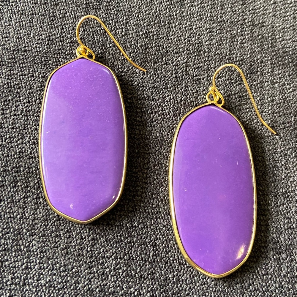 Genuine Magnesite Purple Stone Earrings